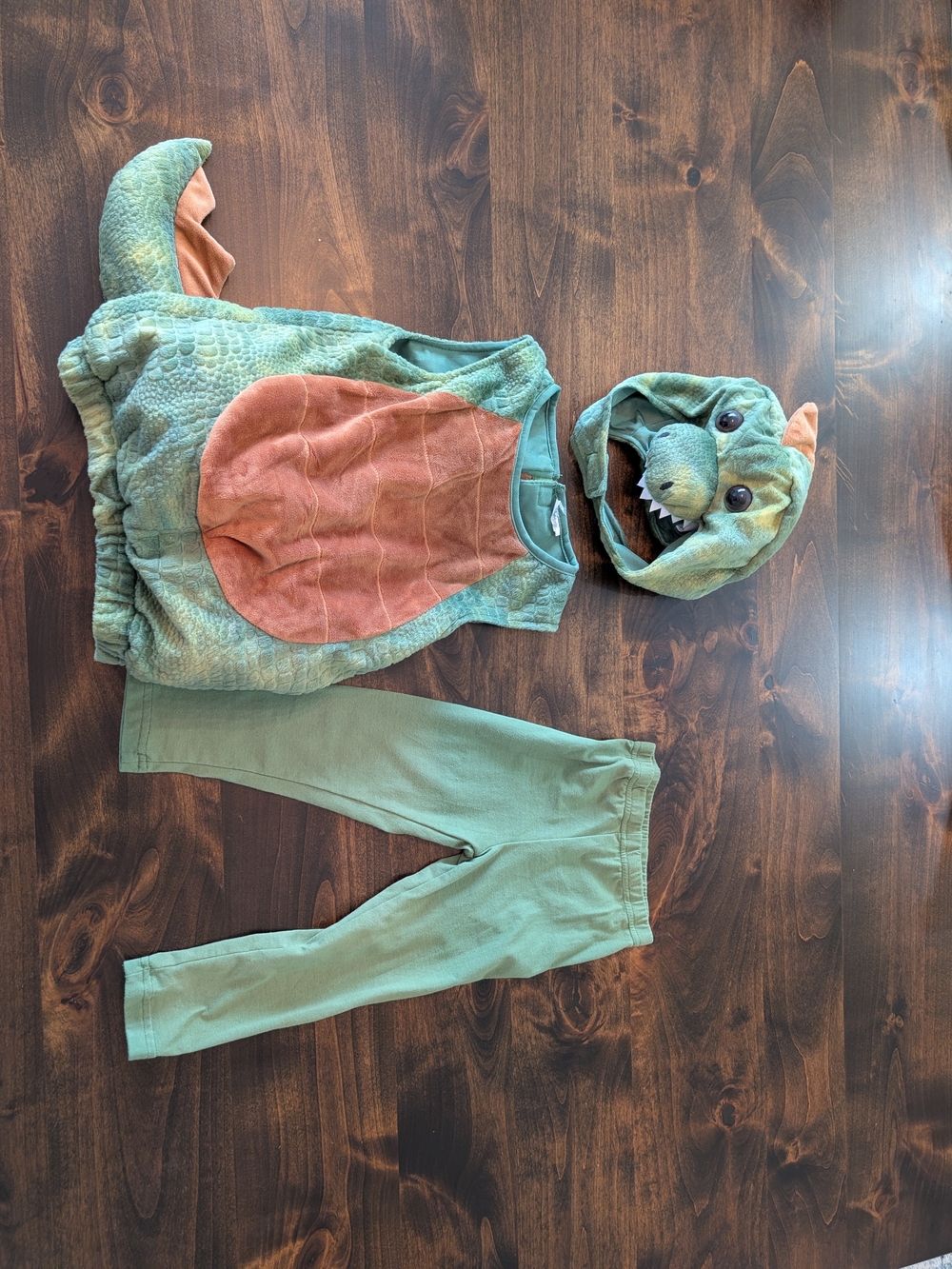 Spirit Green and Orange Dinosaur Costume Set with Hood